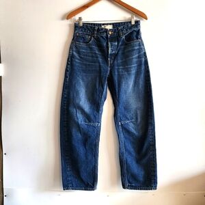 Madewell The Darted Barrel Leg Blue Denim Jeans Size 24